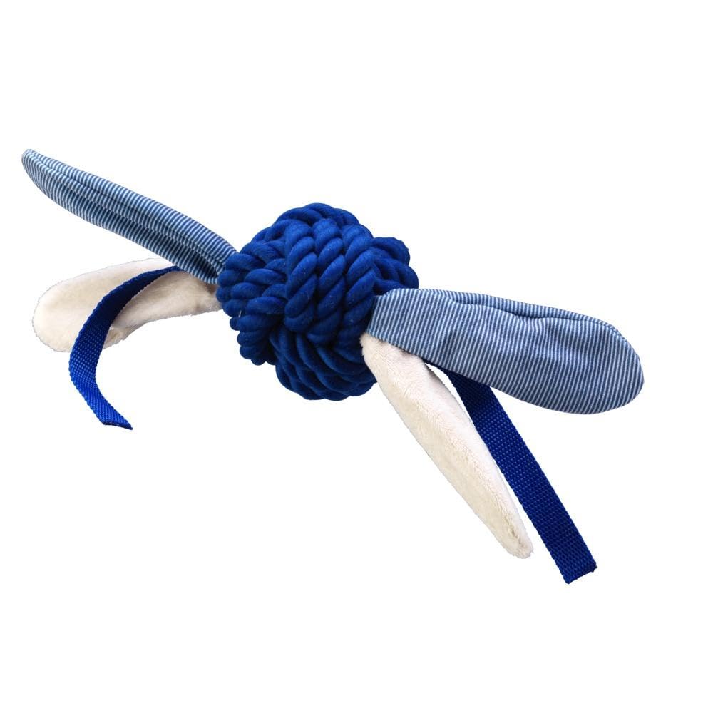 House of Paws Rope Ball with Blue Tags Dog Toy