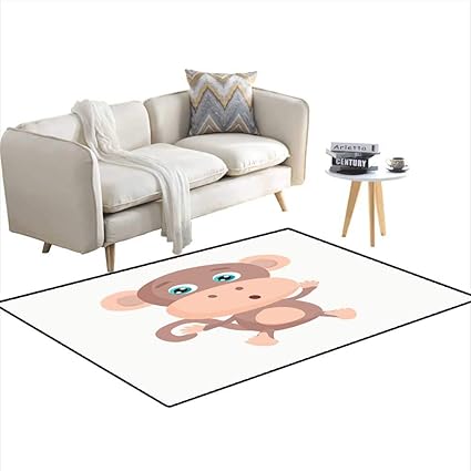 Amazon ルームホーム 寝室 カーペット フロアマット かわいいモンキーキャラクターセット ベクターイラスト W40 Xl55 Renteriadecor ラグ カーペット マット
