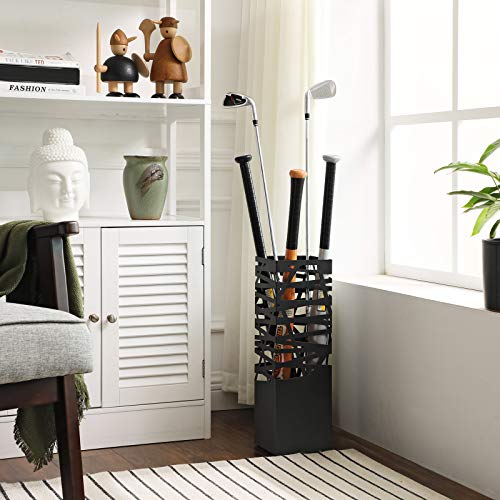 SONGMICS Metal Umbrella Stand Rack, Square Free Standing Umbrella