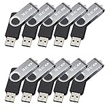 MECO 10Pcs 16GB 16G USB 2.0 Flash Drive Memory Stick Fold Storage Thumb Stick Pen Swivel Design Black