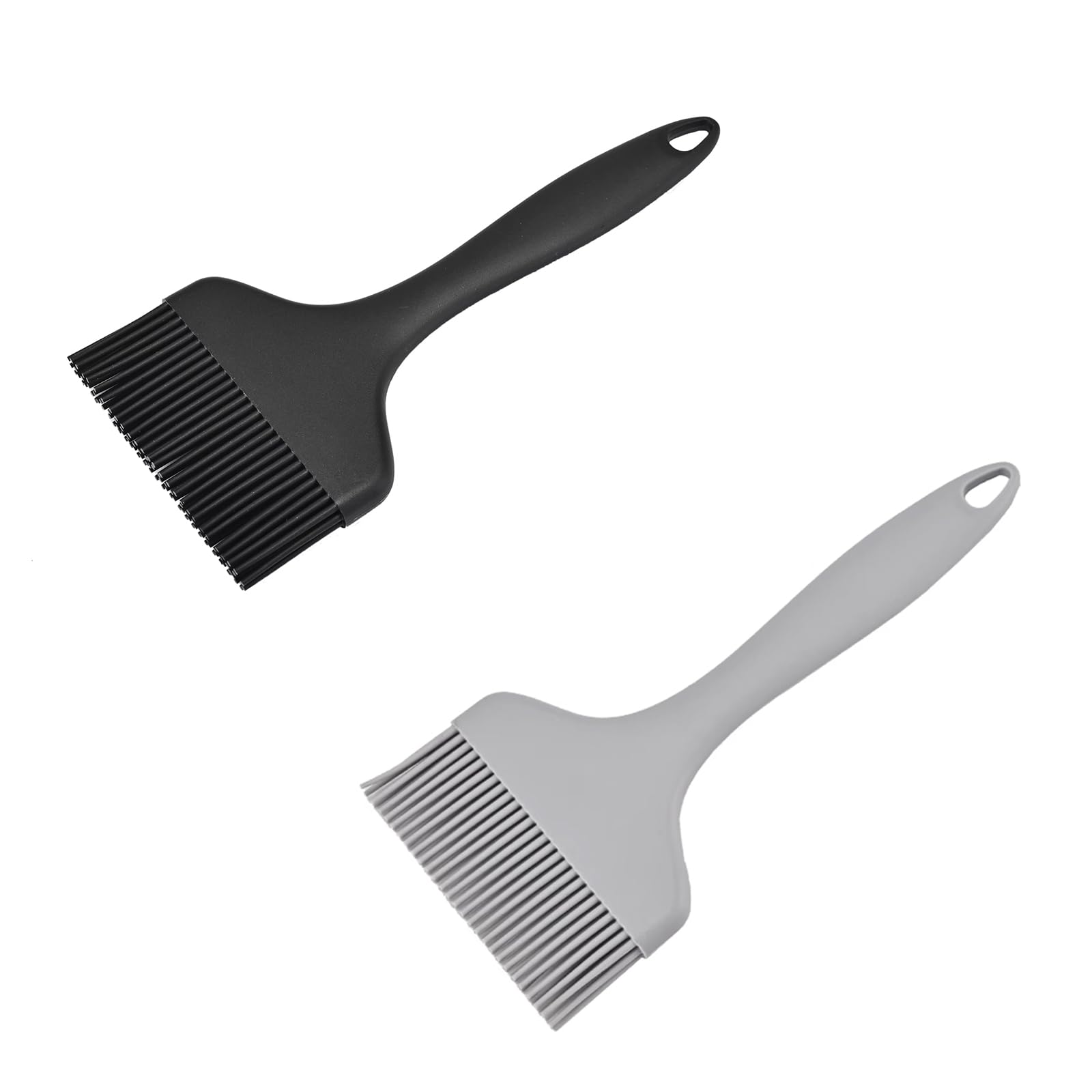 Extra Large Silicone Pastry Brush - Heat Resistant Extra Wide Basting Brush - Dishwasher Safe Oil Brush for Cooking, Baking, Grilling, and Spreading Oil, Butter, BBQ Sauce or Marinade (Black, Grey)
