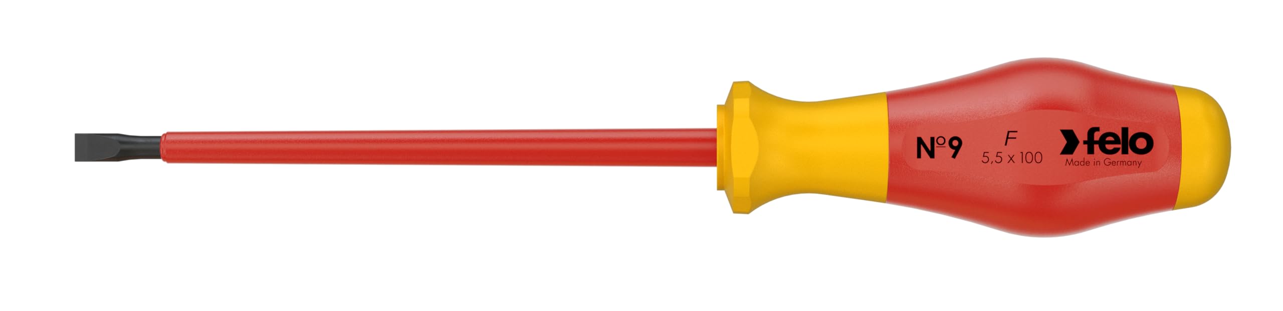 Destornillador aislado VDE Felo Serie Nº 9 5.5x1x125mm.