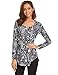 Halife Plus Size Tunic Tops for Women Loose Fit Dressy Casual Blouses Long Sleeve V Neck Henley Top Fall Shirts 2X Black