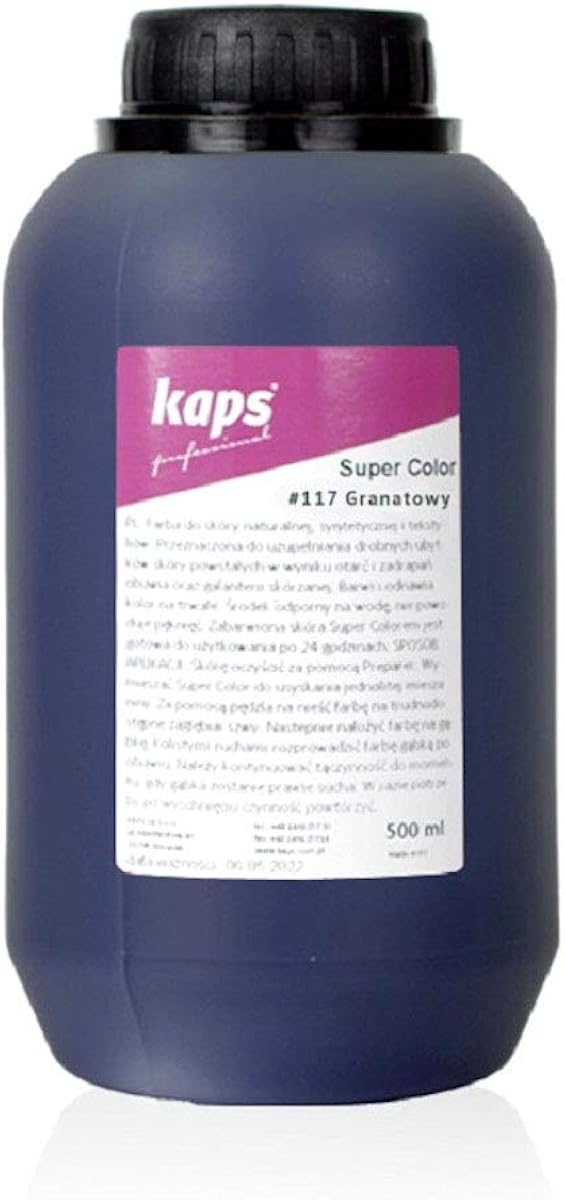 Kaps Dye Paint For Natural and Synthetic Leather and Textiles, Super Color, 82 Standard and Metallic Colours