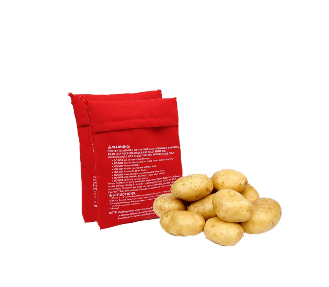 4Pcs Reusable Washable Microwave Potato Bag Baked Potato Microwave Baking Bag Pouch Cooking in Just 4Minutes Cooker Bag