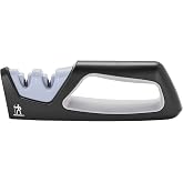 Henckels Handheld Knife Sharpener, Easy to Use, Ergonomic Non-Slip Handle | Restores Sharpness in seconds. Manual Pull Through Handheld Knife Sharpener. Easy to Use, Store and Is Durable and Effective.