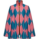 MelangCos Men's Anime Cosplay Costume Cape Pink Checked Pattern Cloak
