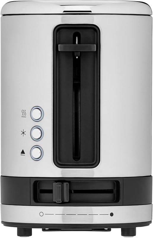 KITCHENminis Grille-Pain, 1 Fente, 600W, Design Extra Compact, 7 niveaux de Brunissage, Réchauffe Viennoiserie, Inox Cromargan Haute Qualité 0414100011