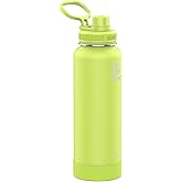 Takeya Actives 40 oz Vacuum Insulated Stainless Steel Water Bottle with Spout Lid, Premium Quality, Citron Green