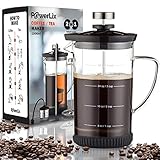 POWERLIX French Press Coffee Maker – Best Coffee Press for Coffee & Loose Tea, Includes Heat Resistant Borosilicate Glass, Stainless Steel Carafe– Fabulous 2 In 1 Coffee & Tea Maker, Dishwasher Safe