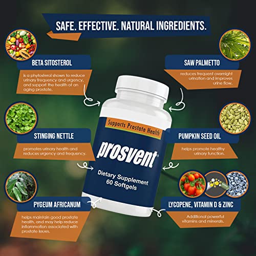 Prosvent Prostate Supplement for Men with Beta Sitosterol, as Well as