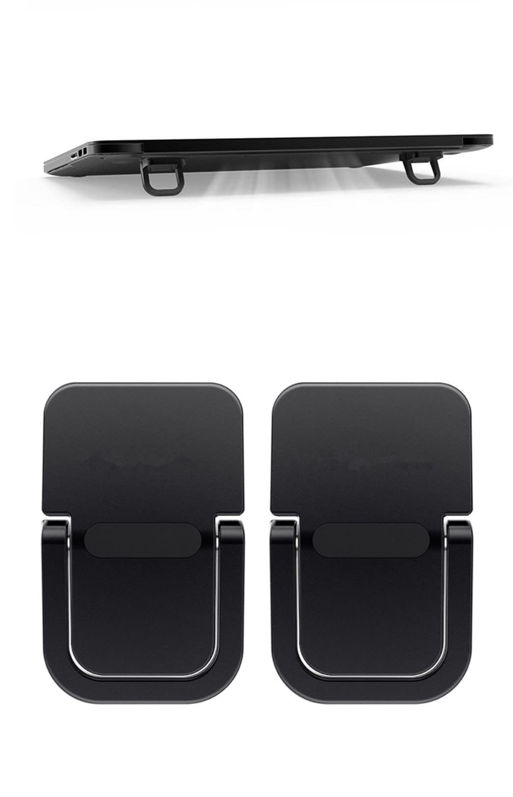 Keyboard Stand for Computer, Mini Invisible Laptop Kickstand for Desk Computer Keyboard MacBook Notebook Stand Riser Aluminum (2PCS) (Black)