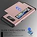 Galaxy Note 8 Wallet Phone Case - SharkCase Slot Sliding Cover Hidden Pocket Case, Shockproof Armor Slim Dual Layer Anti-Scratch Card Holder for Samsung Galaxy Note 8 (2017)-Rose Gold