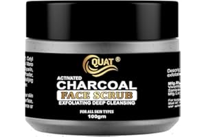 Activated Charcoal Face Scrub – Deep Pore Exfoliating Facial Scrub for Blackhead Removal, Oil Control & Dead Skin Removal, De
