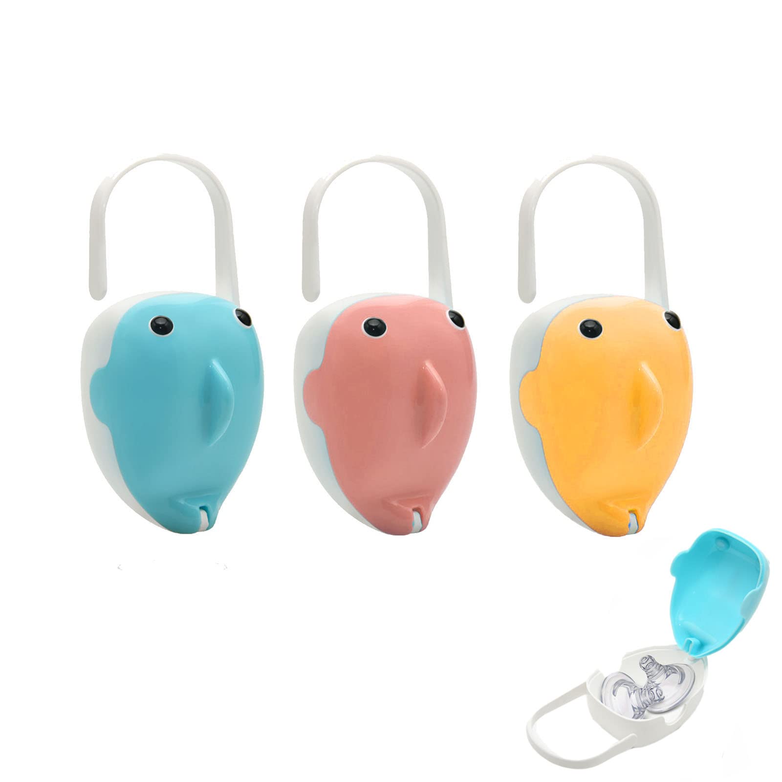3 Pcs Pacifier Box, Dummy Case Holder, Dummy Cover, Baby Dummy Box, Dummy Container for Daily Storage of Pacifiers of Various Styles(Random Color)