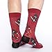 Good Luck Sock Men's Ninja Crew Socks - Red, Adult Shoe Size 7-12
