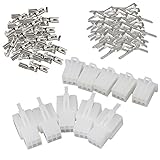 BQLZR White Plastic 2.8mm Motorcycle Car ATV Scooter Boat Male Female 6 Way Connector Terminal Kit Pack of 5