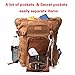 Leather Backpack for Men TOPWOLFS Canvas Backpack Vintage Rucksack fit 15.6
