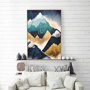 Framed Canvas Home Artwork Decoration Nordic Style Abstract Color Canvas Wall Art for Living Room, Bedroom - 16x24 inches