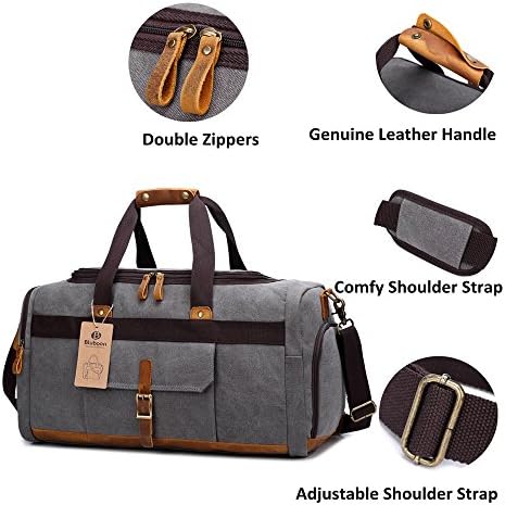 Weekender Overnight Duffel Bag with Shoes Compartment for Women Men Canvas Weekend Travel Tote Carry On Bag 6 Weekender Overnight Duffel Bag with Shoes Compartment for Women Men Canvas Weekend Travel Tote Carry On Bag
