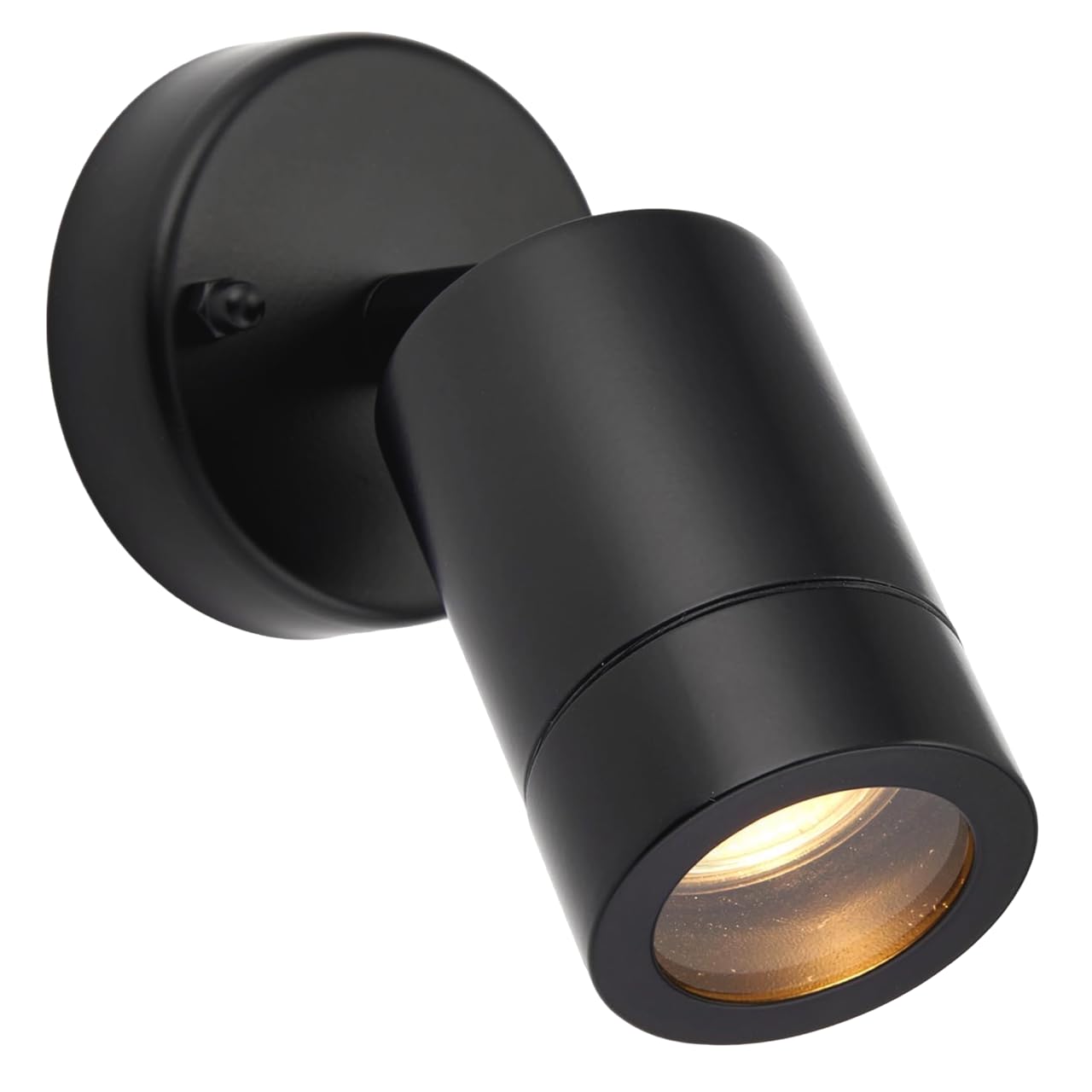National Lighting Palin Matt Black Steel External Outdoor Security GU10 Adjustable Tilt Wall Spot Light IP44 Rated