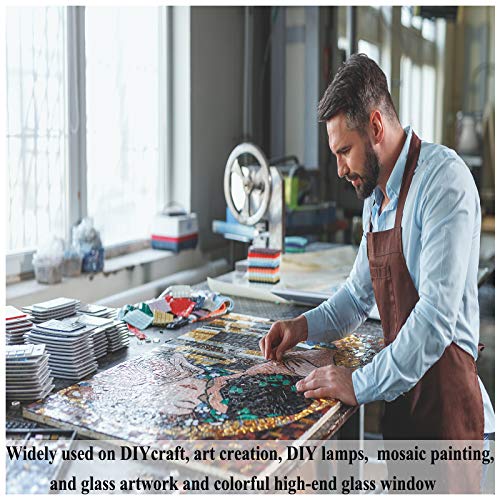 Csdtylh 1100 Pieces Glass Mosaic Tiles for Crafts Bulk, Stained Mosaic Glass Pieces, Mosaic Supplies for Home Decor, Crafts, DIY Projects