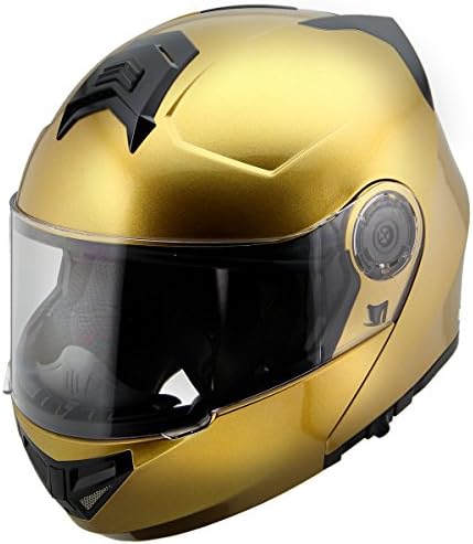 Hawk H-70 Solid Gold Modular Motorcycle Helmet - Large