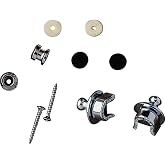 Fender Straplock W/ Button Chrome | Includes strap lock and button, chrome finish, secure fit for electric and acoustic guitars, Fender guitar accessories