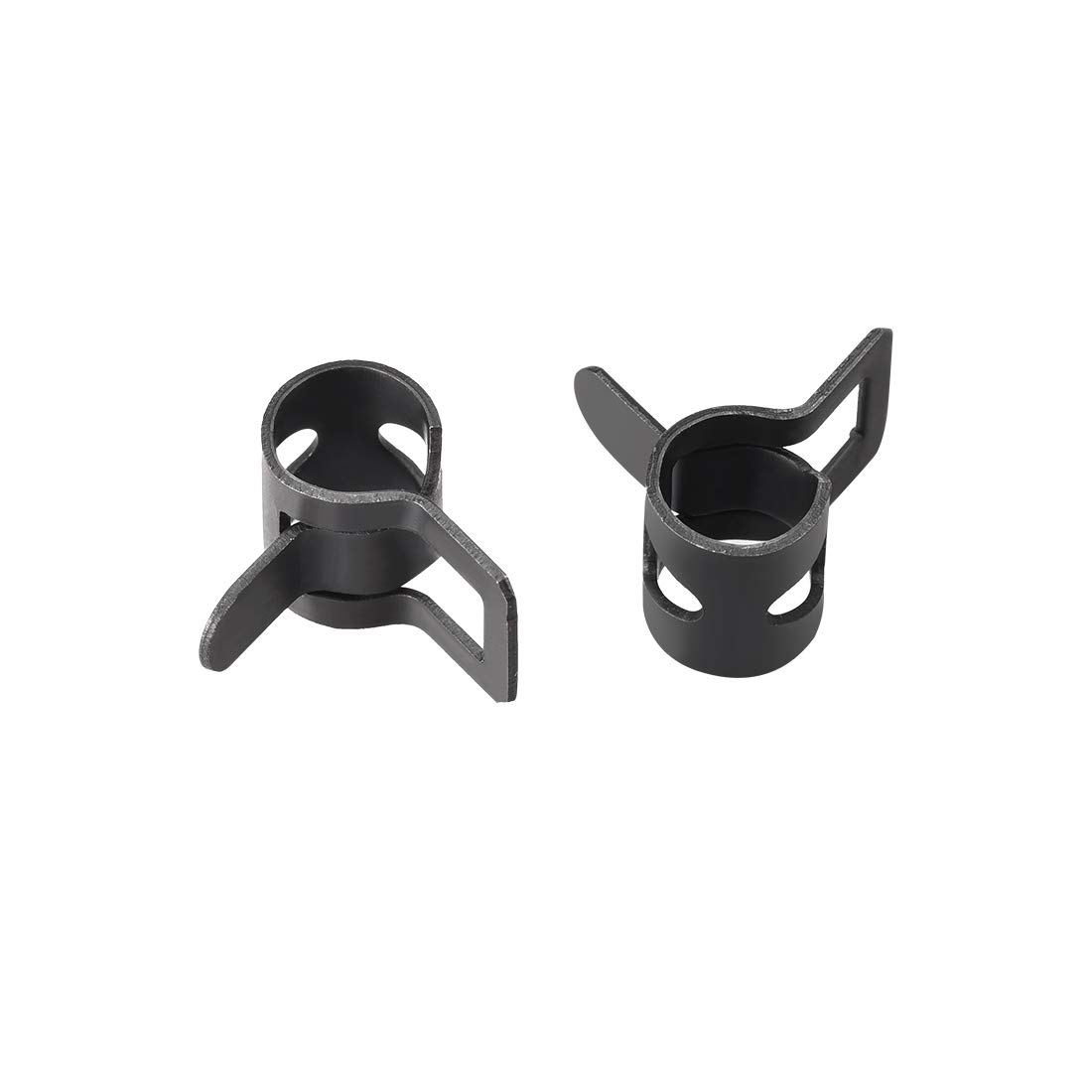 uxcell Spring Band Type Clamp 6mm Inner Dia Fit 6.5-7.2mm OD Hose Fuel Line Silicone Tube Clips Clamp Black Manganese Steel 30Pcs