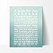Kids Wall Art Chalkboard Typography Print in Blue, Perfect Christening, Baptism or New Baby Gift, 8x10