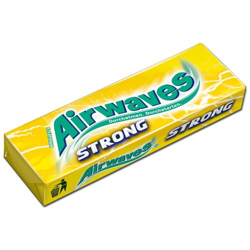 Wrigley's Airwaves Gum Strong Lemon - (10 Packs each 12 Strips) - fresh from Germany