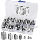 Tyenaza 50Pcs Quick Thread Insert with Storage Case, M3 M12 Self Tapping Thread Insert, Stainless Steel Inner Thread Self Tapping Thread Inserts Set, Thread Reinforce Repair Tool
