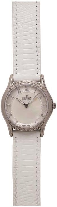 Cannes 6330 30mm Stainless Steel Case White Calfskin Synthetic Sapphire Women's Watch