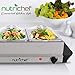 NutriChef Hot Plate Food Warmer, Buffet Server Chafing Dish Set, Portable Stainless Steel Electric Warming Tray, 3 Section 1.5 quart Serving Containers with Lids - AC Powered -