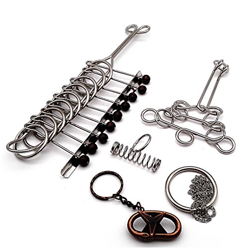 Zooshine 18 Sets Metal Brain Puzzles Teasers IQ Toys,Metal Puzzles