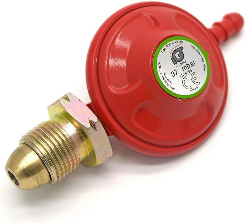NANDEYIBI 37mbar Propane Regulator 1.5kg/h Screw On for BBQ Camping Caravan