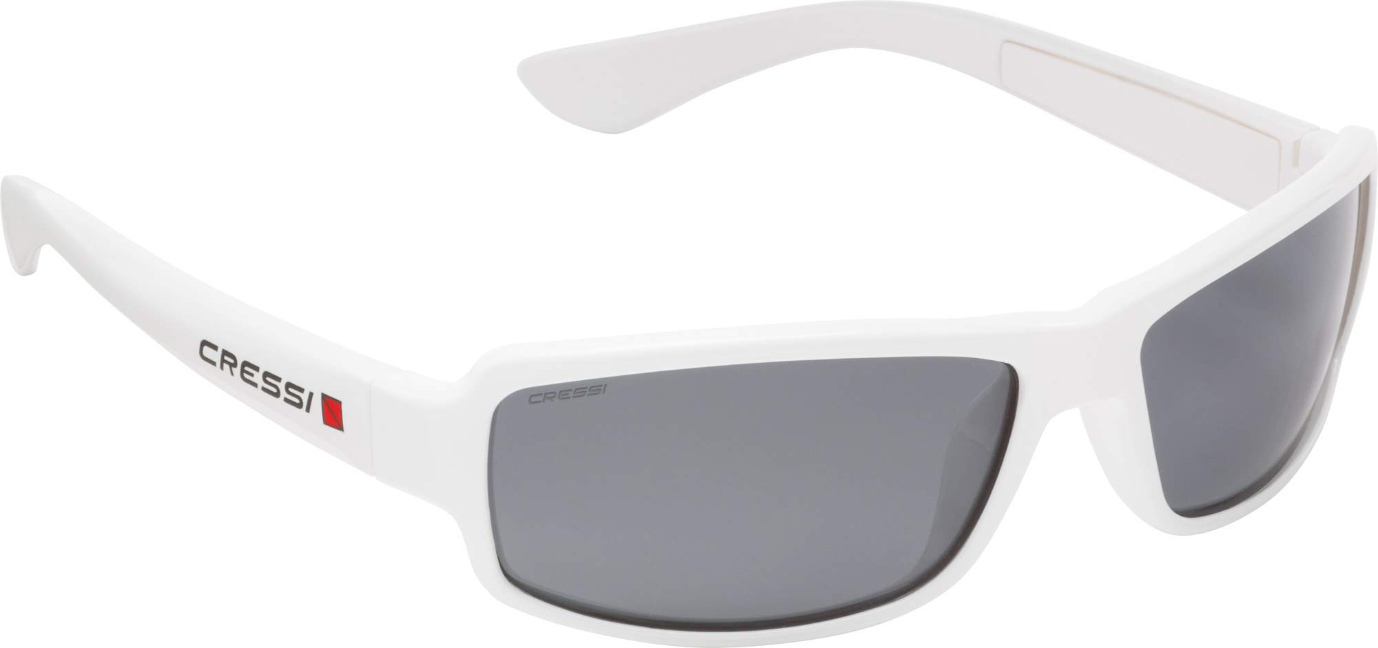 Cressi Ninja Flexible Sunglasses - Men's Flexible Polarized Sunglasses One Size, White-Smoked Lens