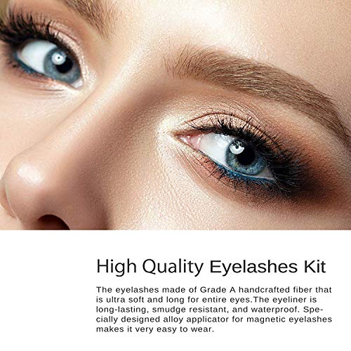 Magnetic Eyelashes With Eyeliner, Magnetic Eyeliner And Lashes, Magnetic Eyelash, Magnetic False Lashes with Magnetic Eyeliners Kit Easy To Wear 3-Style (6-Pieces)