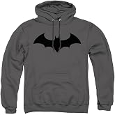 Popfunk Batman Bat Hush Logo Pull-Over Hoodie Sweatshirt Athletic Heather