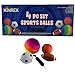 KINREX 4 PC Sports Ball Set - 1 Rainbow Playground Ball - 1 Football - 1 Soccer Ball - 1 Basketball - 1 Deluxe Ball Pump