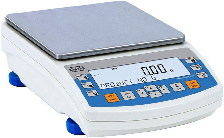 Nevada Weighing Radwag PS 6000.R1 Precision Toploading Balance, 6000 g x 0.01g