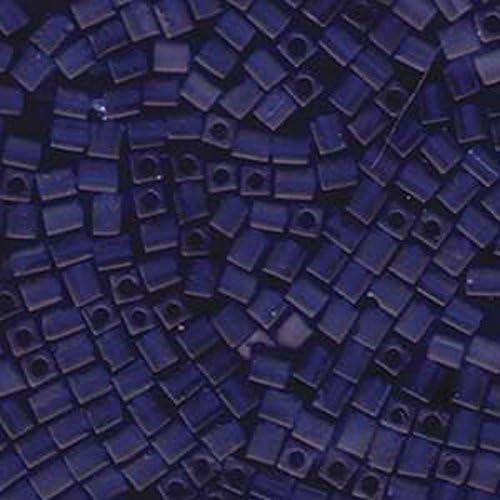 20Gr Tr Cobalt Frosted Miyuki 4mm Square Cube Glass Seed Beads 2
