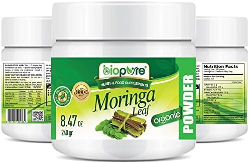 Organic MORINGA LEAF Moringa oleifera POWDER. 100% Pure Fresh RAW Gluten-Free Non-GMO. Premium Quality. GREEN SUPERFOOD. For Health, Beauty, Sport Nutrition and Dietary Supplement. by myBIOPURE