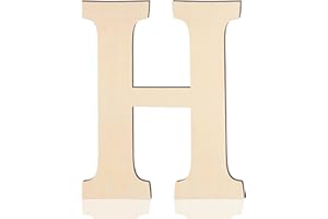 HONGMA Large Wooden Letters 17 Inch, Big Wood Letters H Shape Cutouts Alphabet Unfinished Paintable Wooden Letters for Wall Decor DIY Crafts Painting Birthday Wedding Party Classroom Nursery Home Decor