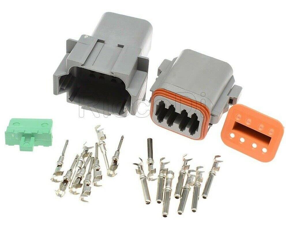 FITS DEUTSCH DT SERIES MULTI PLUG WATERPROOF CONNECTOR 2 3 4 6 8 12 WAY PIN KIT (8 Pin)