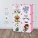 LANGRIA 6-Cube DIY Toy Chest Toy Organizer Shoe Rack, Storage Bin Storage Drawer Unit Multi Use Modular Organizer Plastic Cabinet with Doors (Pink)