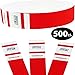 Goldistock Event Wristbands Select Series Vibrant Neon Red 500 Count | ¾” Arm Bands | Paper-Like Party Armbands | Wrist Bands