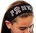 PINK Ribbon Breast Cancer Awareness Funny Girl Designs Rhinestone Stretch Headband (Black)