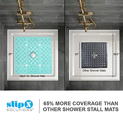 SlipX Solutions AccuFit 27 Inch Square Shower Mat Extra Large Non
