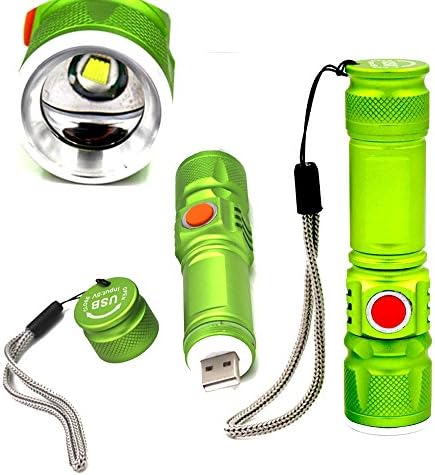 ustopfire XML-T6 500 Lumens portable Mini USB Rechargeable LED Flashlight Torch Adjustable Focus Zoom Aluminum Alloy Portable Rechargeable Light Lamp for Cycling, Camping, Hiking, Hunting &amp; Indoor